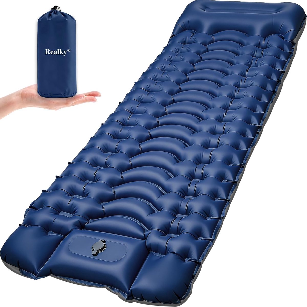 SnelShoppen - Isomat Camping Luchtmatras Opblaasbare Matras Slaapmat met Voetpomp Kussen Compact Ultralicht Dikke Waterdichte Slaapmat voor Wandelen S