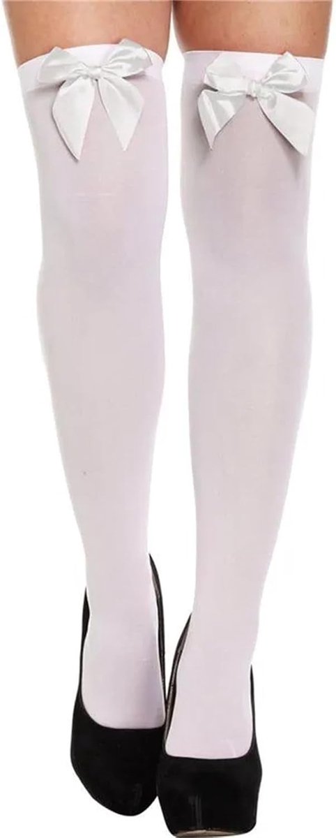 Overknee Kousen met Strik, Sexy Kostuum voor Vrouwen, Ideaal voor Carnaval en Cosplay, Lange Thigh High Kousen in Rood