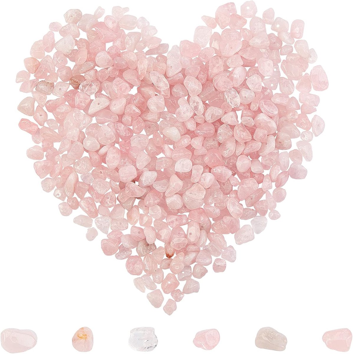 Ongeveer 200~400 stuks rozenkwarts kralen chips 5-8mm lange onregelmatige rozenkwarts kralen kristal steen kralen halfedelstenen voor doe-het-zelf sieraden maken armband ketting