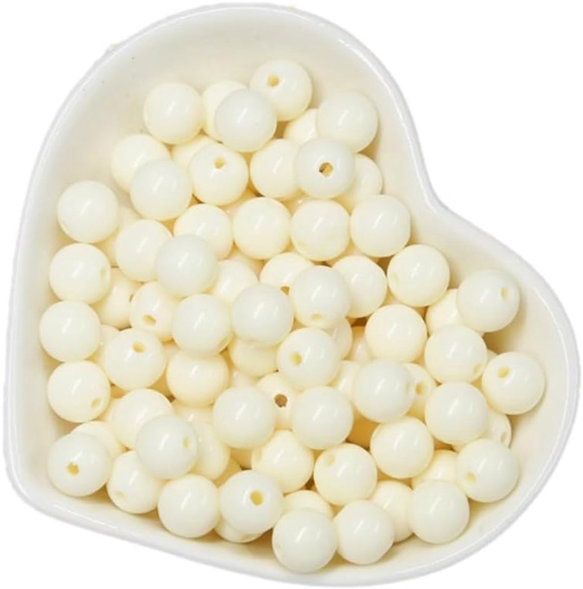 Kralen, 10 mm, ronde acrylkralen om te rijgen, knutselkralen, bedels, tussenkralen voor sieraden, doe-het-zelf halskettingen, armbanden, knutseldecoratie, beige