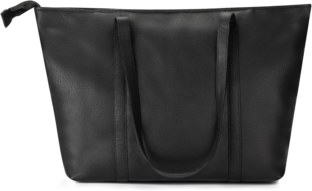 Juliana Lederen handtas voor dames, premium echt leer, shopper, 16 inch, zakelijke laptoptas, groot en elegant, vintage draagtas, grote capaciteit, voor werk, vrije tijd of winkele