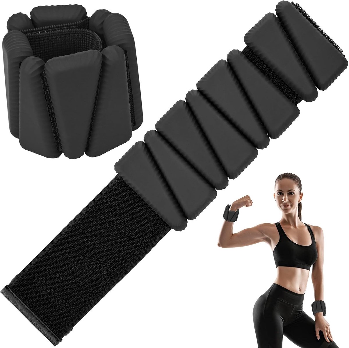 2 stuks polsgewichten, enkelgewichten, verstelbare siliconen workout gewichten, armgewichten voor fitness, beweging, hardlopen, joggen, gymnastiek