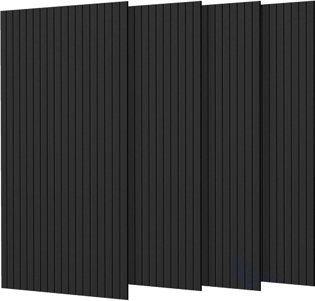 SnelShoppen - Akoestische Platen 4 Stuks 120x60x0,9cm Zelfklevend Geluidsabsorberende Muurpanelen Zwart voor Geluidsstudio Wanddecoratie