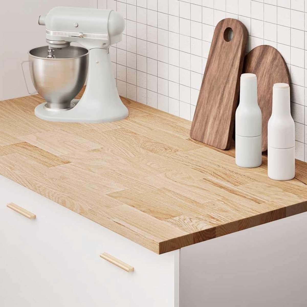 Eikenhouten Werkblad - Natuurlijk Hout - Keuken en Bureau - Massief Hout - 120 cm - Bruin