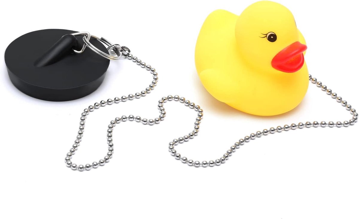 Badplug met ketting 45 mm, rubberen drijvende badstopper, universele afvoerstopper voor badkamer, keuken en wastafel