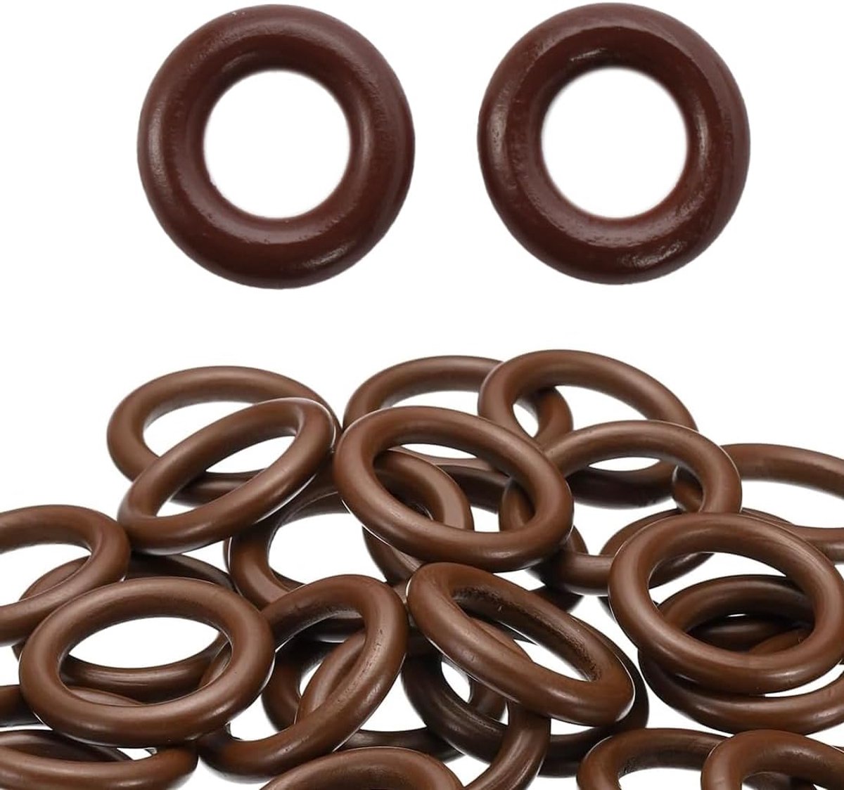 Houten ring Ø 15 mm, 40 stuks houten ringen voor knutselen, sieraden maken, houten banden, onafgewerkte gladde houten ring, hoepel, gordijnringen voor gordijnen, gordijnringen, macraméringen