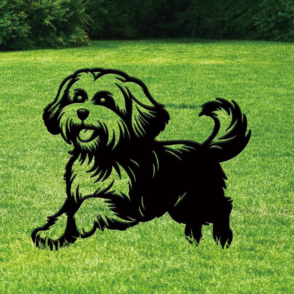 Hond metalen tuin tuin kunst decor zwart buiten ijzer kunst decoratie tuin stakes standbeelden silhouet ambachten ornamenten voor achtertuin parken gazons planten gangen en buitenruimtes