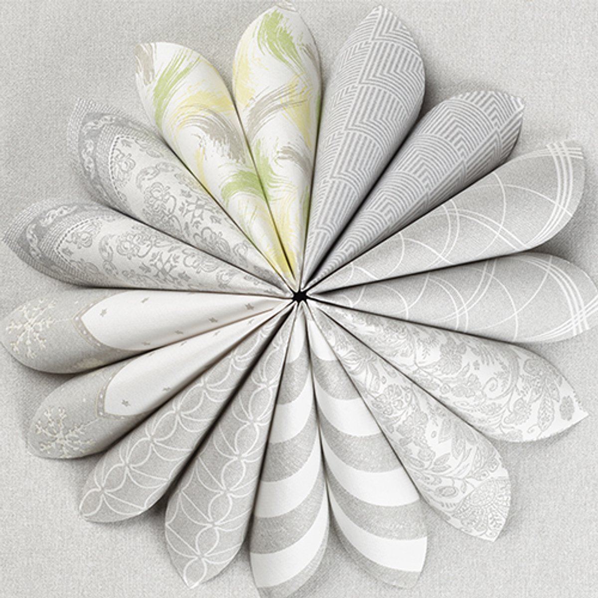 50 Servetten ROYAL Collection 1/4 vouw 40 cm x 40 cm grijs Arabesque