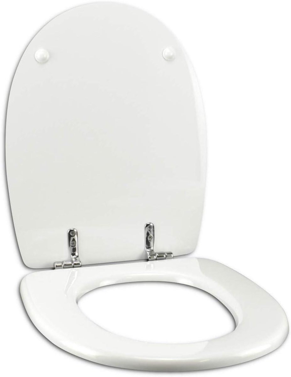 Toiletbril - WC-bril toiletdeksel - Badkamer renovatie - Soft close mechanisme - Rond - Wit