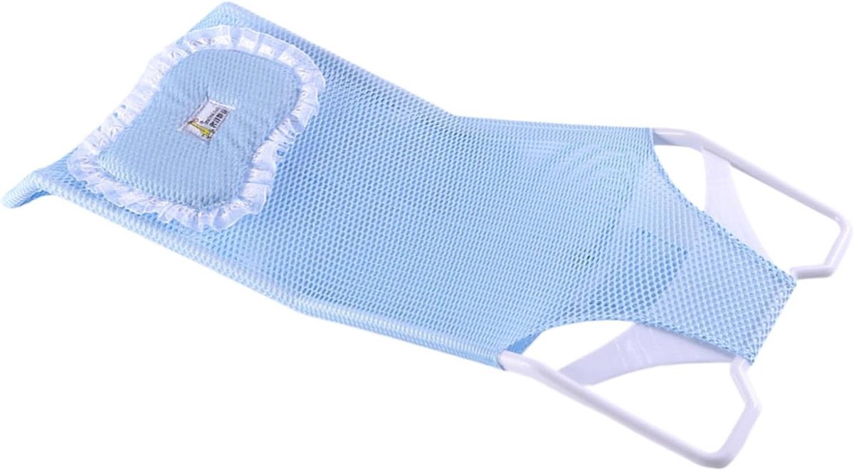 Mesh Badsteun - Baby Douche Net - Veilig Baden - Sneldrogend Materiaal - 58 x 28 x 4.2 cm - Blauw