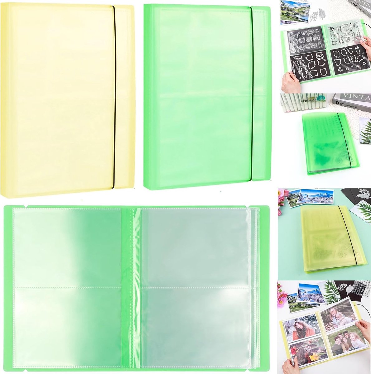 Grote Sticker Foto Opslag Album Set met 40 Pagina's en 160 Zakken voor Kaarten, Stempels en Snijmallen - Perfect voor DIY Scrapbooking en Creatieve Projecten