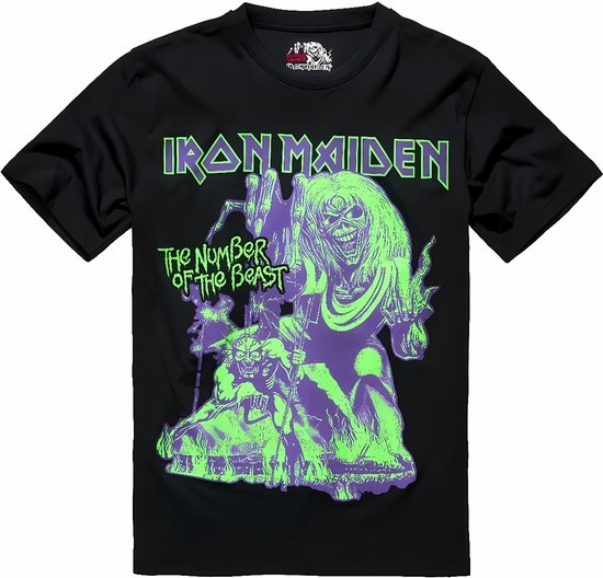 Brandit Iron Maiden - Number of the Beast I Heren T-shirt - L - Zwart