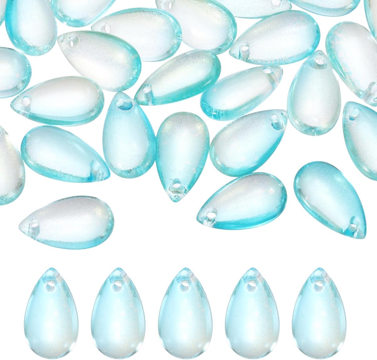 Kralen, 50 stuks kristallen traanvormige hangers met geboorde hanger, druppelvormige Tsjechische glaskralen voor doe-het-zelf sieraden maken, armbanden, kettingen, oorbellen