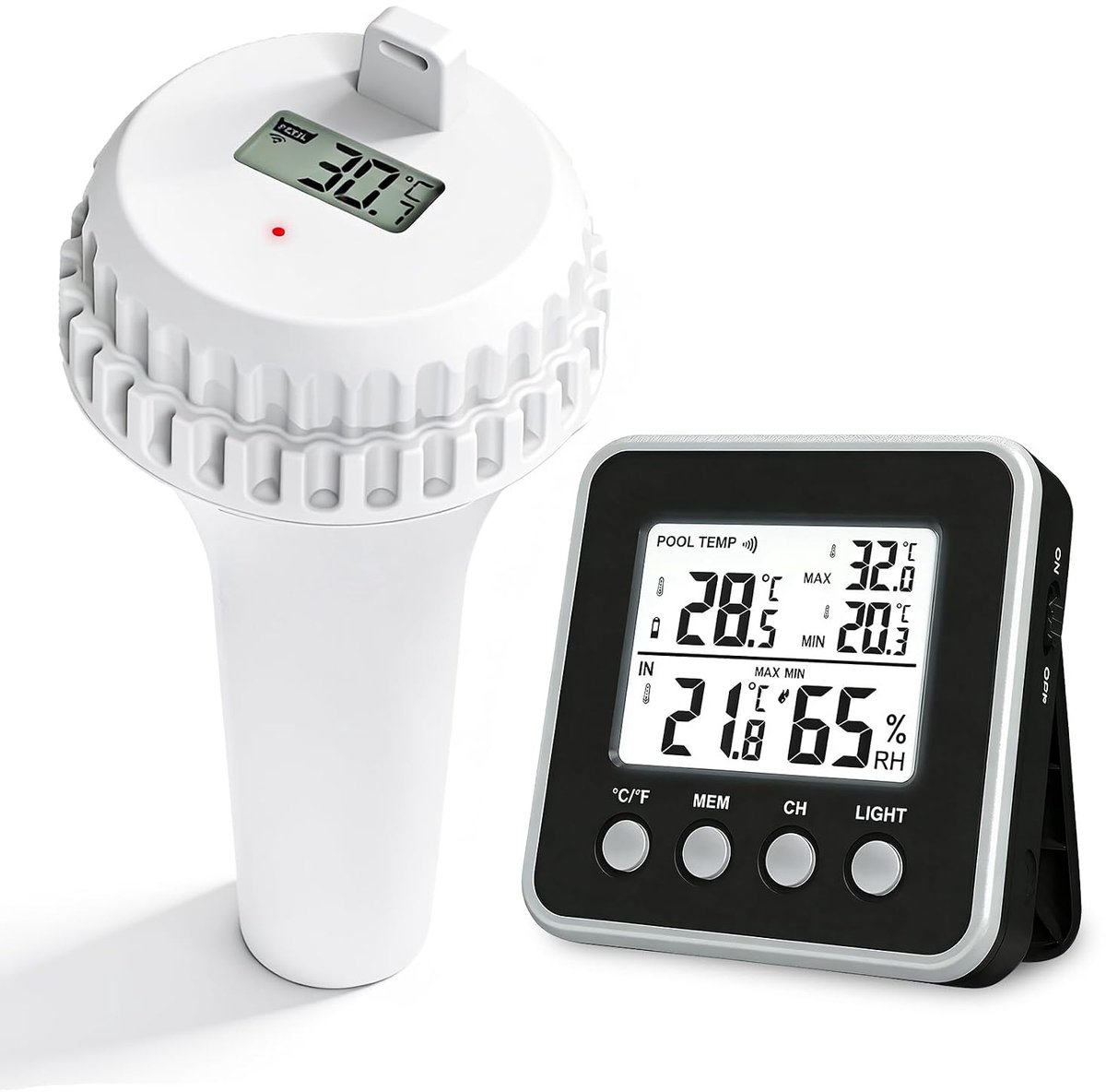 Thermometer, voor zwembad, whirlpool, aquarium, badkuip, spa, werkt op batterijen
