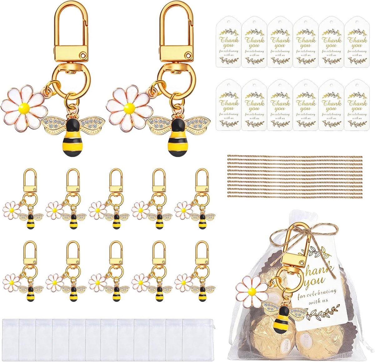 10 stuks voetbalschoenen sleutelhangers met etiket, henneptouw, eugen draadzak, sleutelhanger, organza-cadeau voor evenementen, gastgeschenken