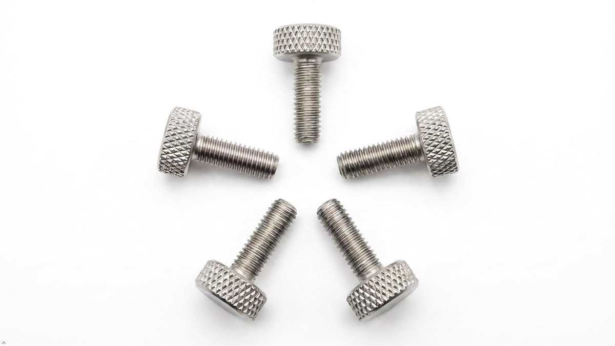 M5 roestvrij stalen kartelschroef - platte kop - 15 mm lengte - AISI 303 - set van 5 stuks