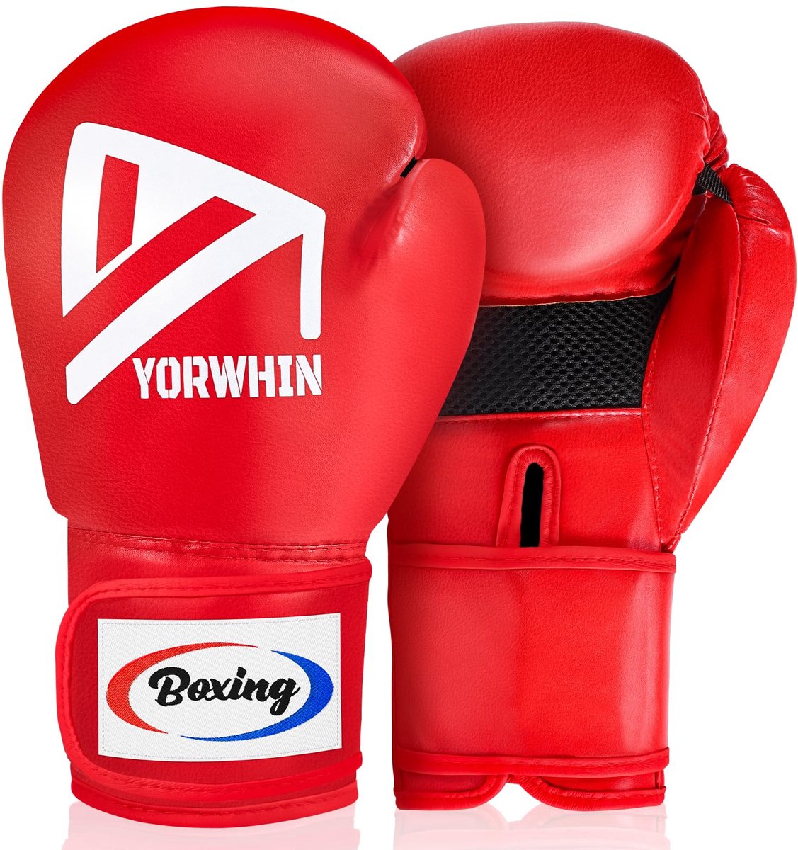 SnelShoppen - 12 oz Bokshandschoenen voor Training, Sparren en Wedstrijden - Professionele Kwaliteit, PU Leer, Zwart, Perfect voor Kickboksen en Boxen