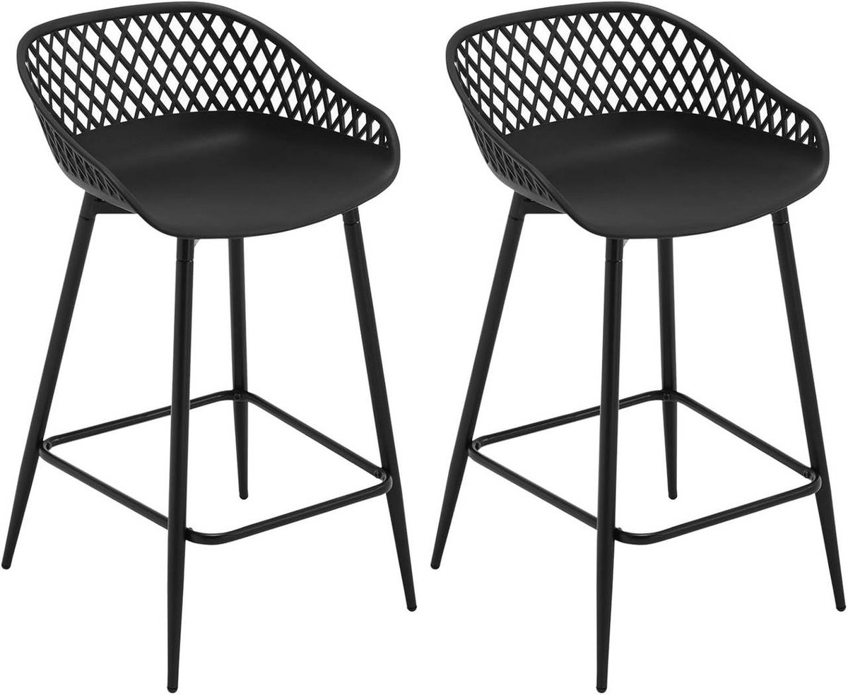SureDeal® - barkruk - Holle rugleuning - Voetsteun - Metalen poten - Gemaakt kunststof - 47x48,5x84 cm - Wit