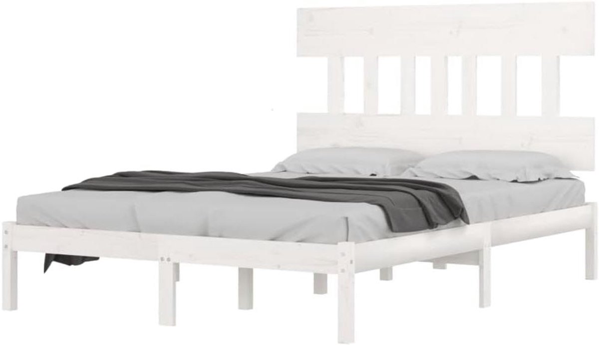 Bedframe Massief Hout - Ledikant Tweepersoons - Slaapkamer Inrichten - Stevig Stabiel Frame - 160x200 cm - Wit