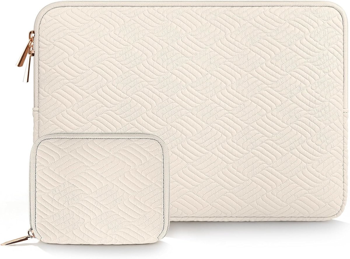 Laptophoes voor MacBook Air 15 inch / MacBook Pro 16 inch, Dell XPS 15 Plus, 15 inch MacBook Pro A1990 A1707, waterbestendige lederen hoes voor HP/Dell/Lenovo/Asus/Acer/Samsung met accessoiretas