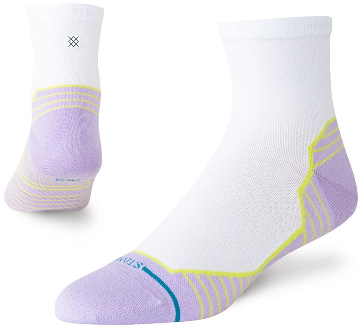 Stance dames freshtek infiknit run halfhoge sokken orchid wit