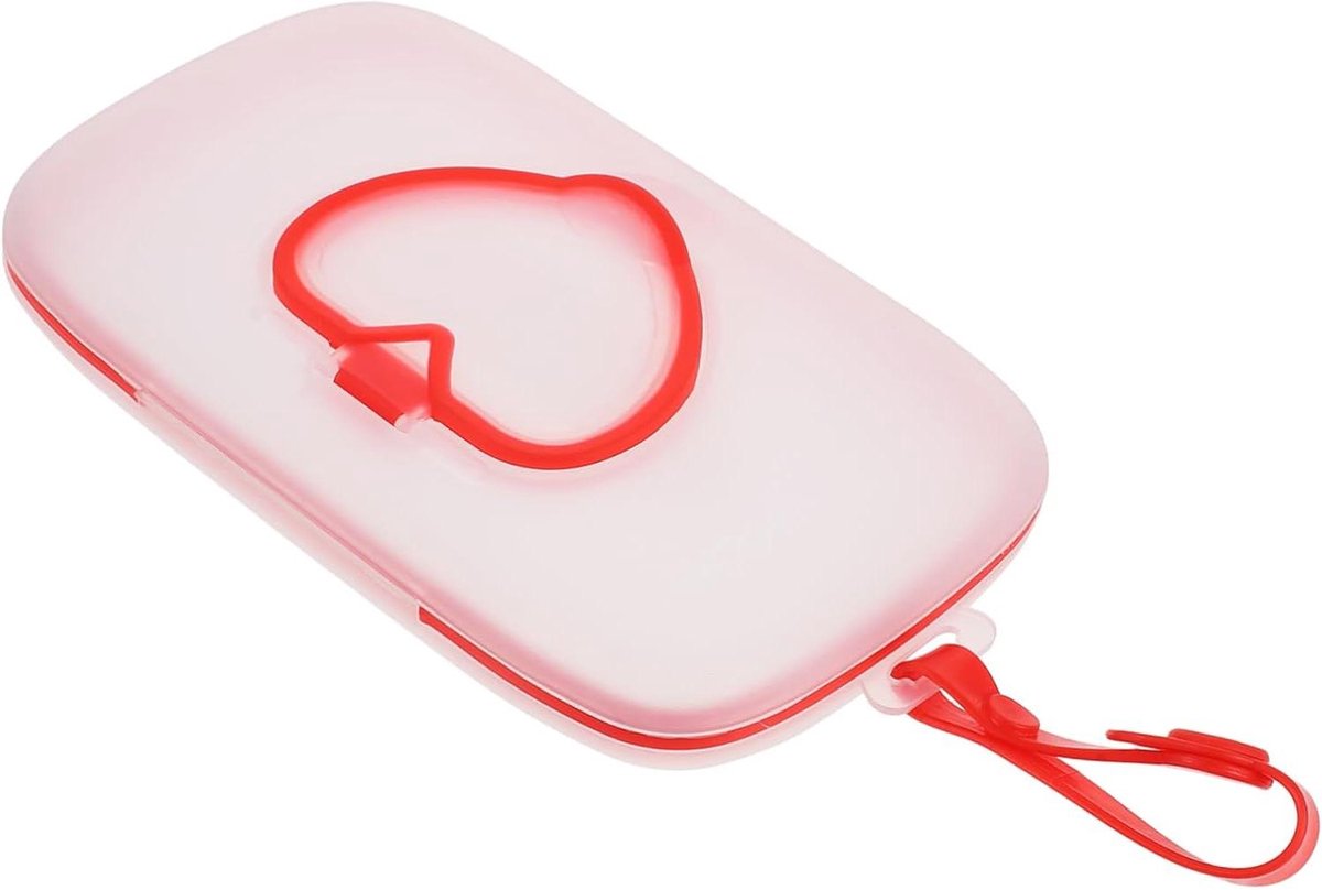 Babydoekjes Dispenser - Draagbare Houder - Onderweg Hygiëne - Hervulbaar en Ophangbaar - 22 x 13.5 cm - Rood