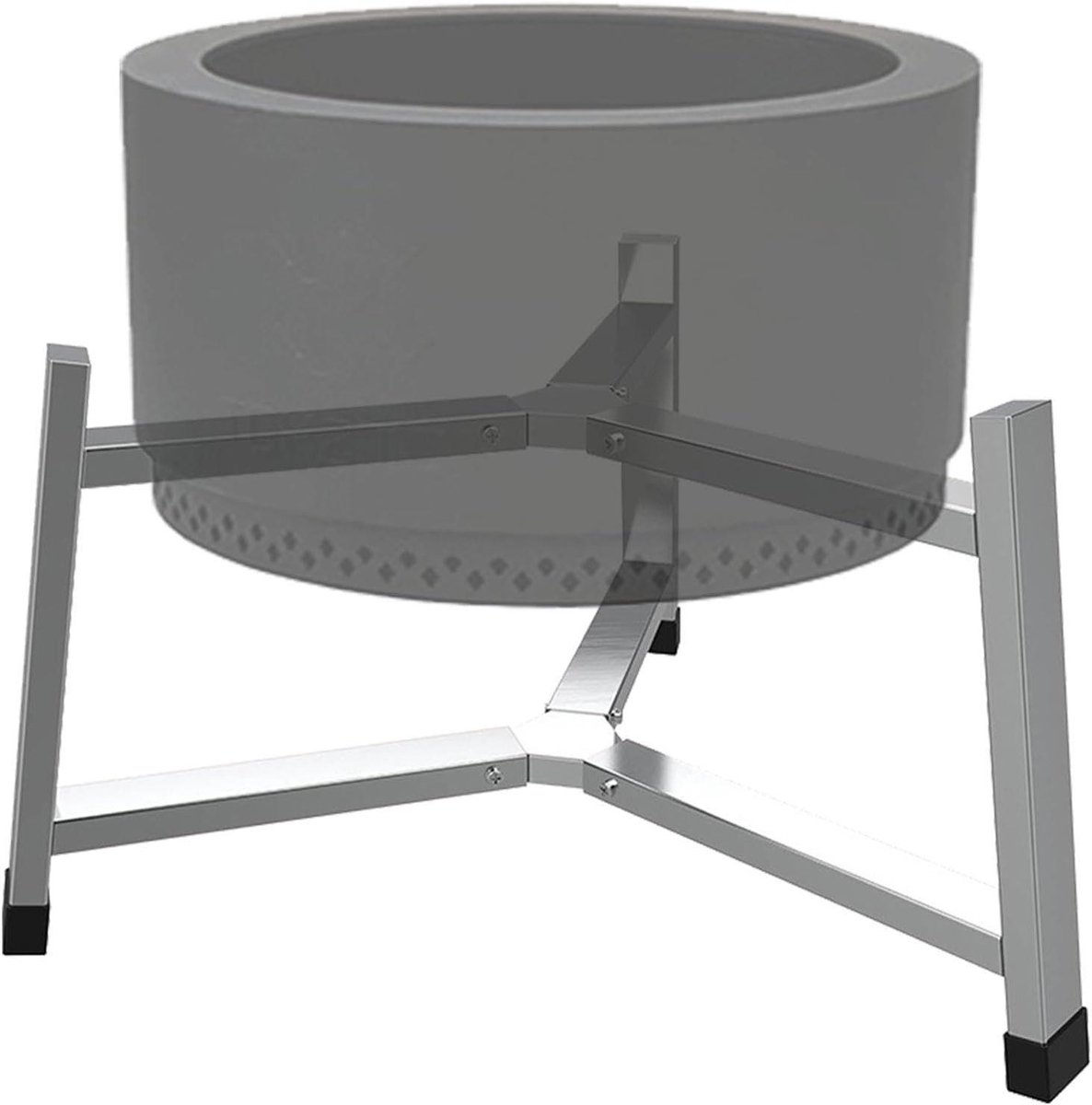 Vuurkorf Standaard - Buitenhaard Rek - Kampvuur Koken - Stabiel Driehoek Ontwerp - 19.5 inch - Zilver