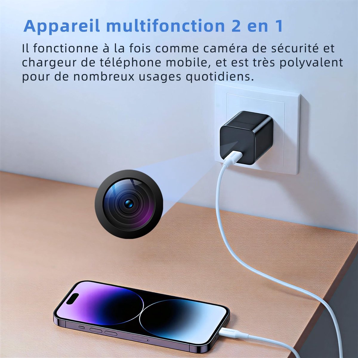 SnelShoppen - Mini-camera Bewakingscamera HD 1080p voor Kinderen en Huisdieren met Bewegingsdetectie, Geschikt voor Binnen en Kantoor, Zonder Wifi