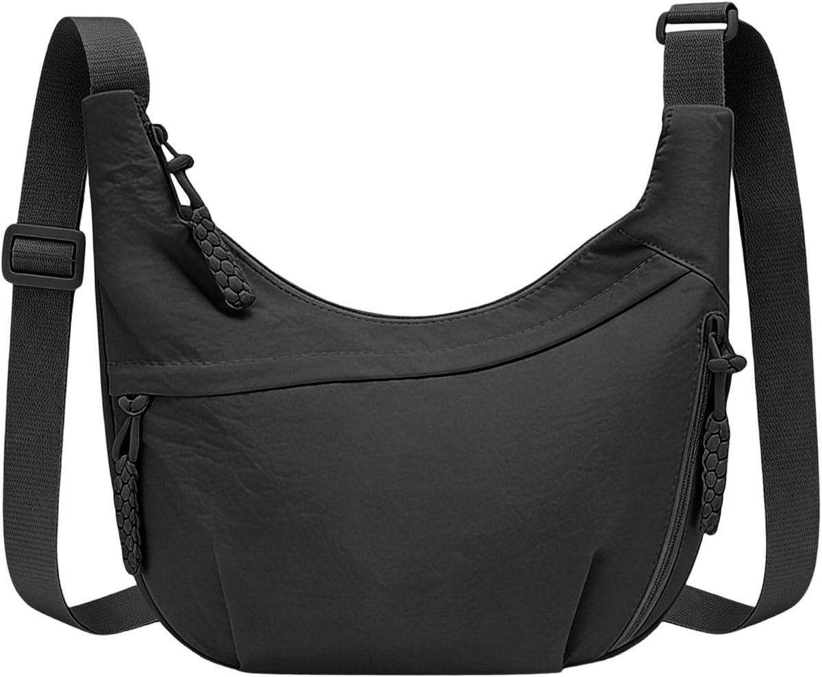 Schoudertas dames groot - nylon - 3 ritszakken - ideaal voor werk - SnelShoppen