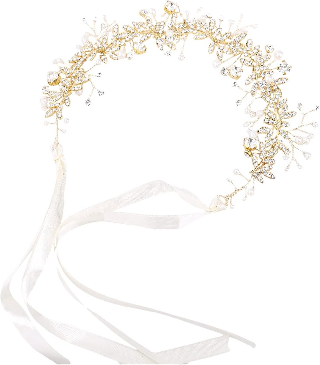 glanzend, verstelbaar, bruidsjurk, tailleketting, met parels en strass, voor dames en meisjes, talla única, legering