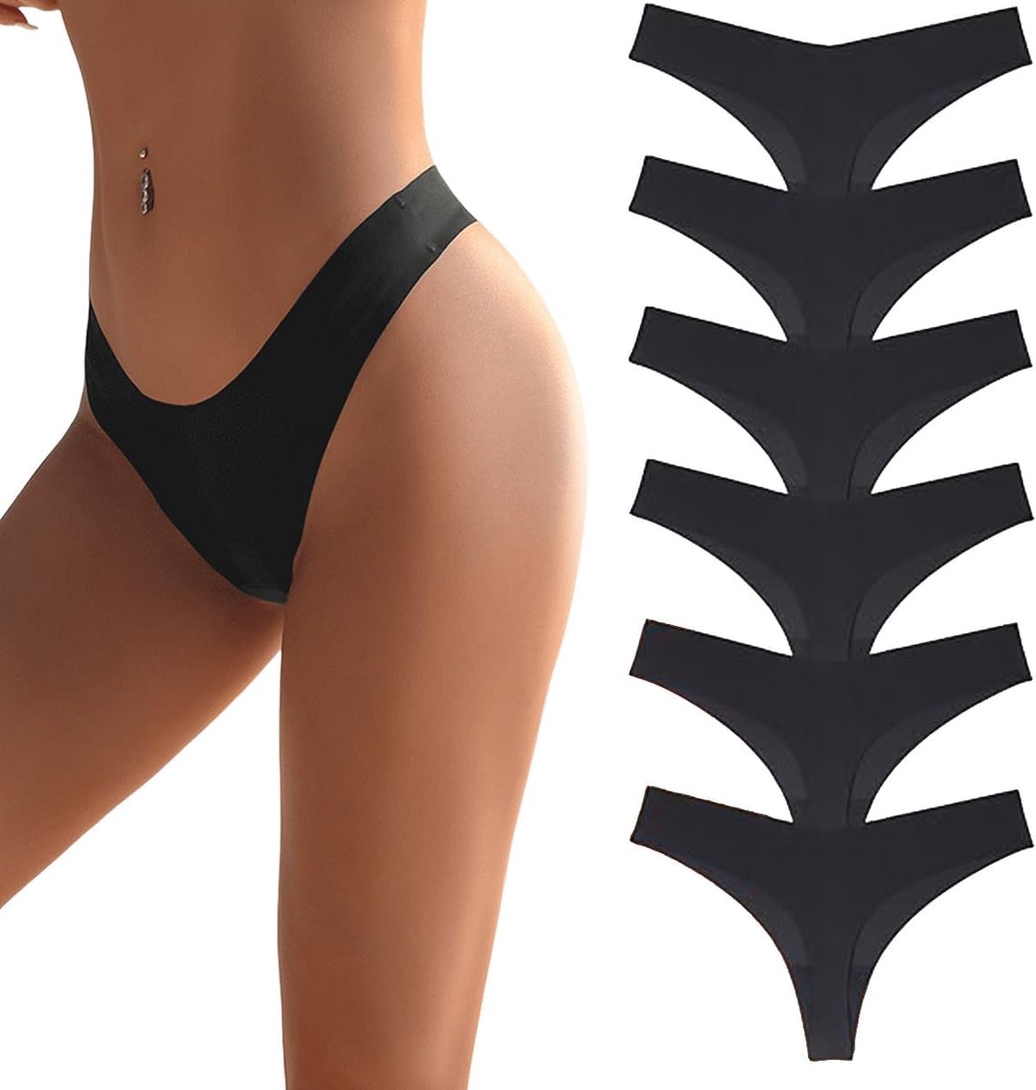flintronic String Tanga voor dames, naadloos, naadloos ondergoed, onderbroek, no show, microvezel, zonder naad, onzichtbare onderbroek, onzichtbaar ondergoed, ademend