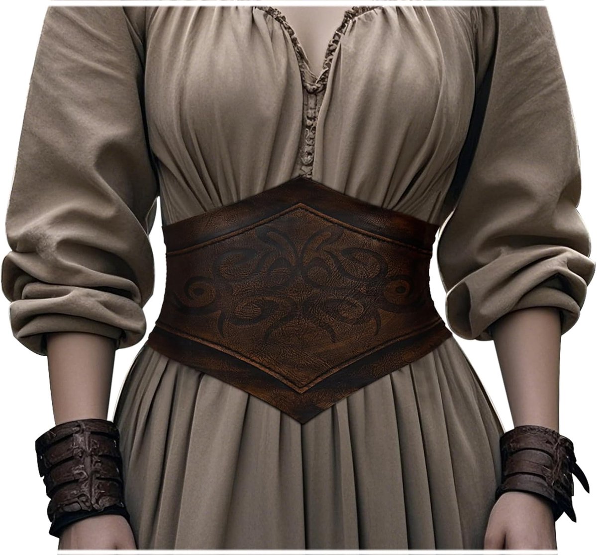 Dames Viking Lederen Korset Riem Middeleeuws Renaissance Korset voor Halloween