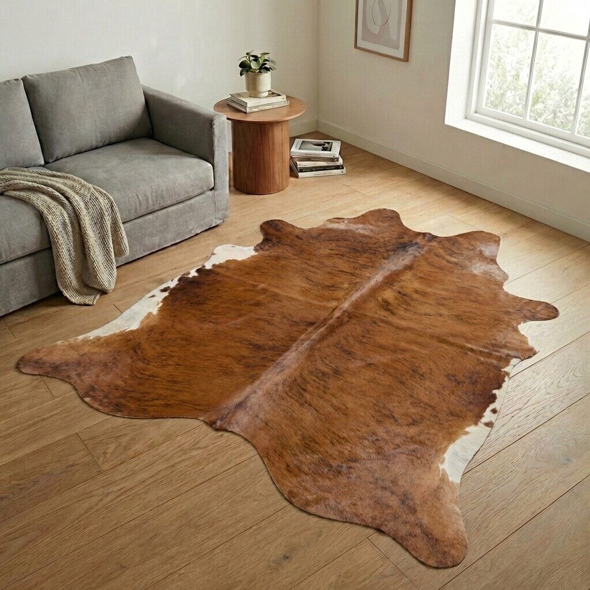 Koeienhuid Vloerkleed XXL (Extra Groot) - Effen-solid - 243 x 227 cm - Koeienkleed / Koeienvel / Dierenvel / Dierenhuid / Koehuid Tapijt