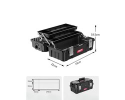 DELIXI Electric Gereedschapskoffer - 3 lagen - Met organizers - Toolbox - Opbergkoffer - 17 inch