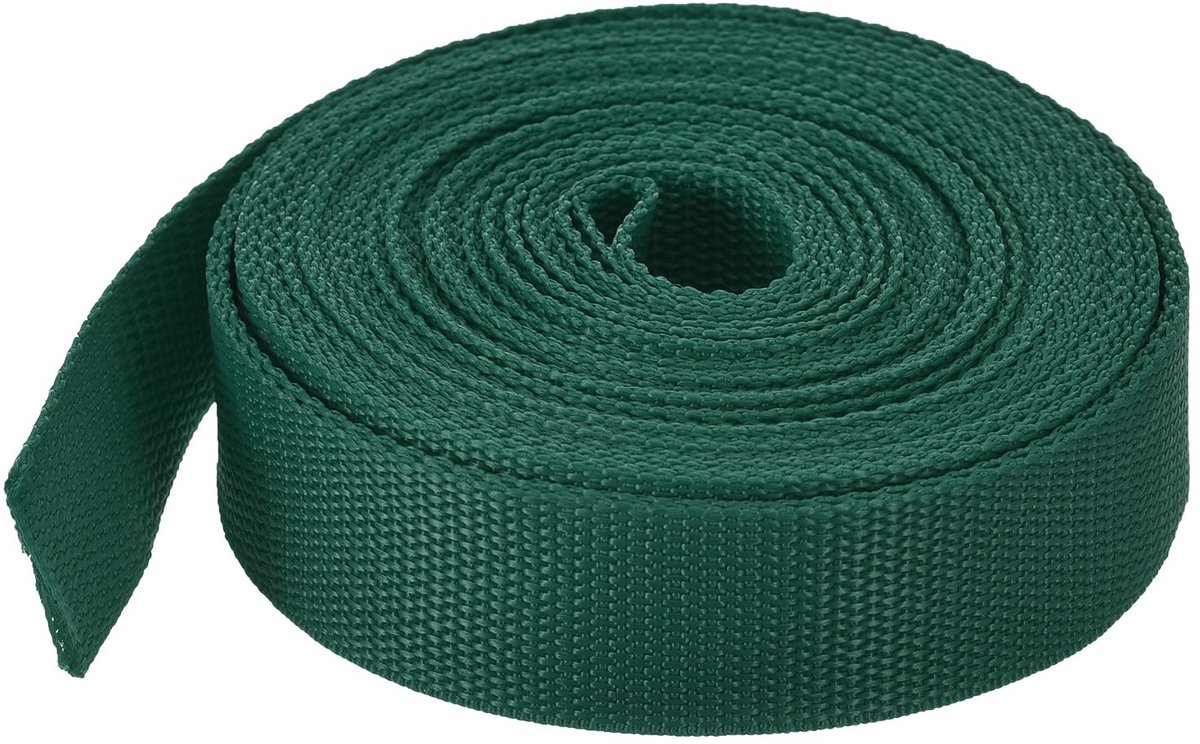 Riem van lichtgewicht polypropyleen, 32 mm, 1 1/4 inch, bevestigingsband voor rugzakken, donkergroen, voor bagageriemen voor buiten