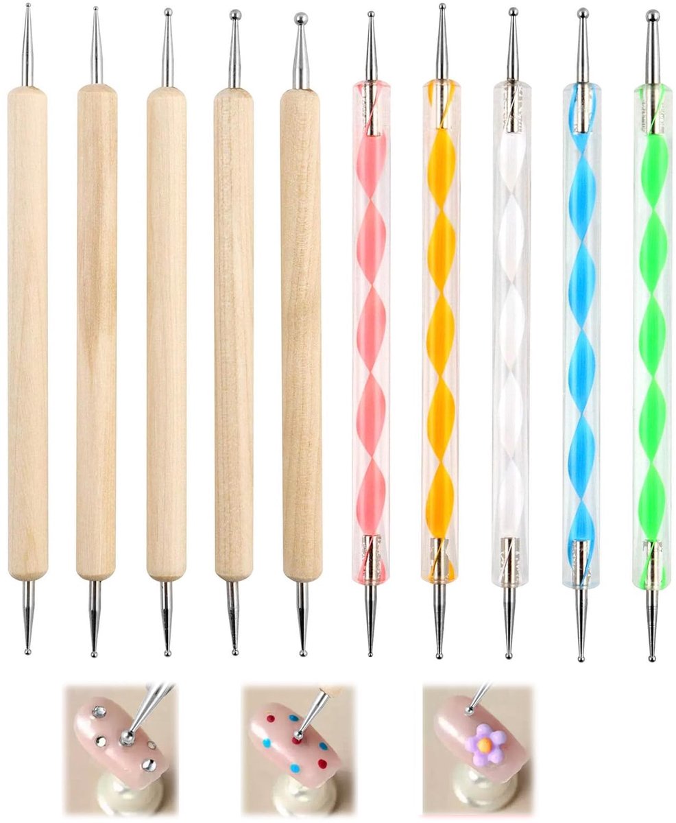Dotting tools, dot painting, reliëfstift, dot painting gereedschap, dotting pen strass nail art dotting tools, pen dotting tools set voor steenschilderen, punten en marmeren