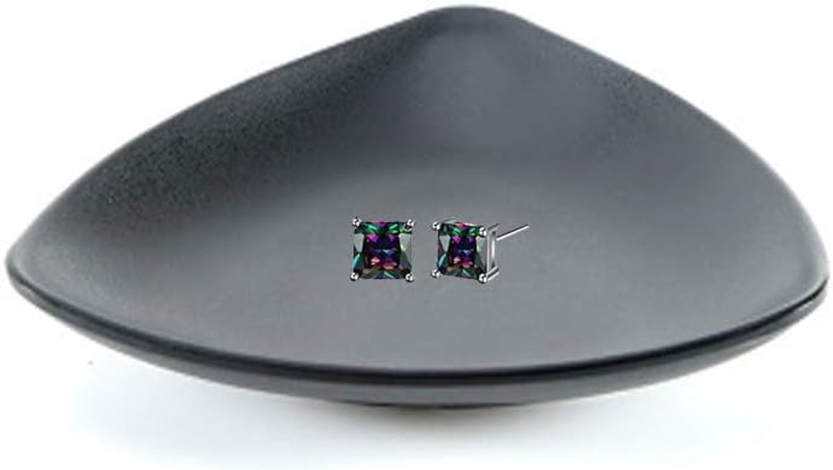 SnelShoppen - Binoster schaal voor ringen en sieraden, decoratieve schotel voor sleutels, organizer voor inkomhal, driehoekige kom, zwart, multifuncti