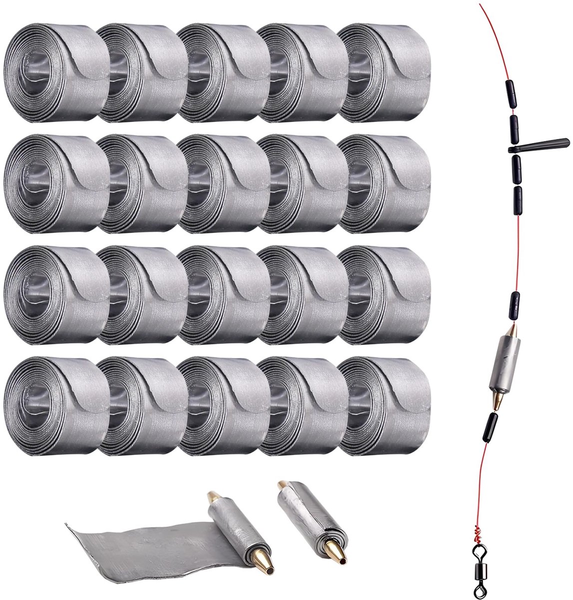 20 rollen 1,0 mm takelaccessoires, visaccessoireset, visgewichten, visaccessoires, voor amateurvissers, voor wilde vissen, zeevissen