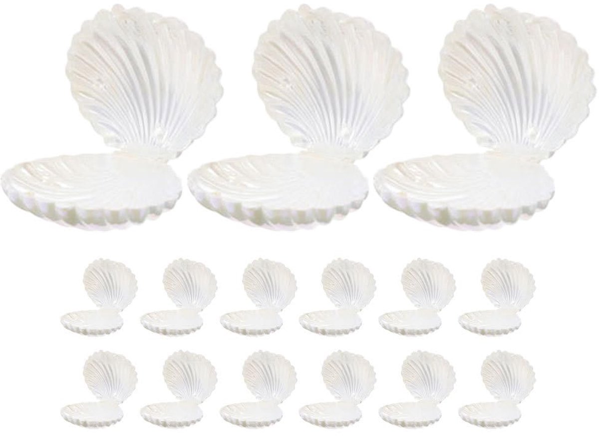 Snoepdoosjes met Schelpen, 15 Stuks, Feestgeschenkcontainers, Lekkernijhouder, Kunststof Chocoladebox, Sieraden-Displayhouder, Ringschaal