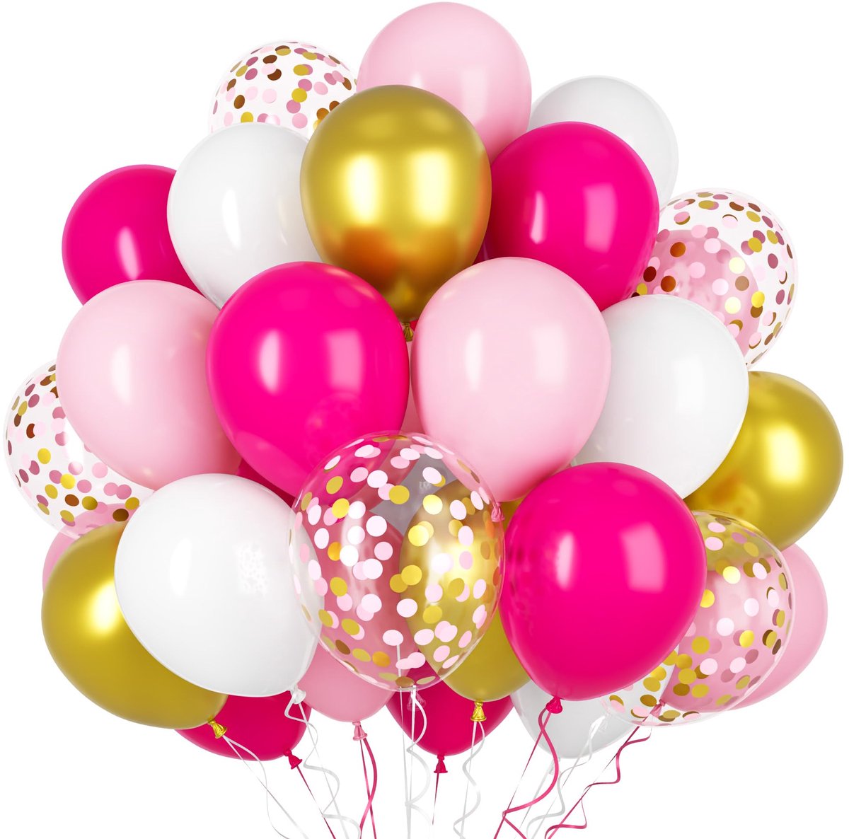 Lichtroze Donkerroze Goud Ballonnen 50 Stuks 12 Inch Latex voor Meisjes Verjaardag Doop Trouwfeest Baby Shower Communie Decoraties