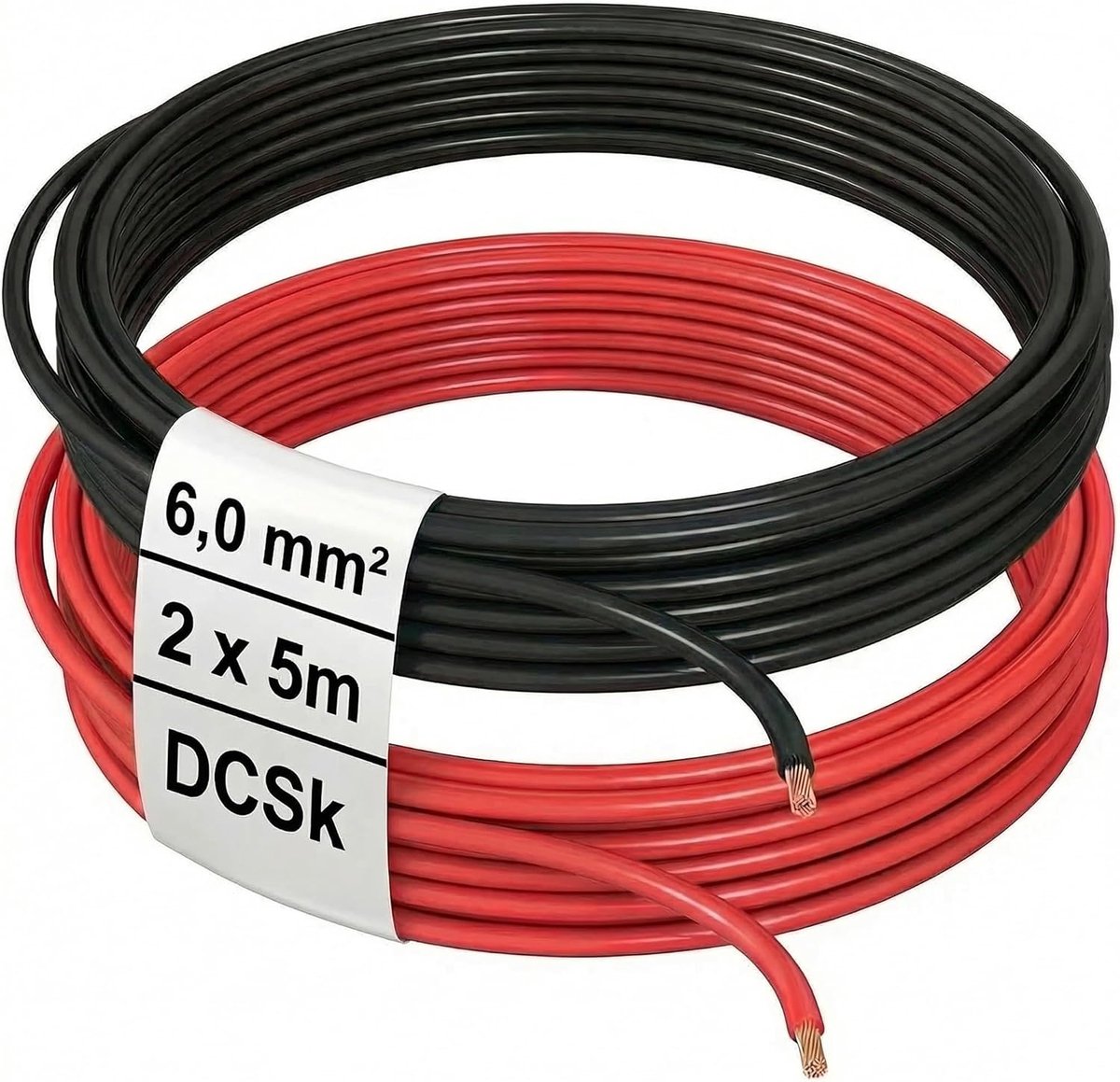 SnelShoppen - DCSk 6 mm² Voertuigkabel - 5 m FLRY B Asymmetrisch - Rood/Zwart - Koper - Auto Kabel - Ideaal voor Installaties en Verbindingen