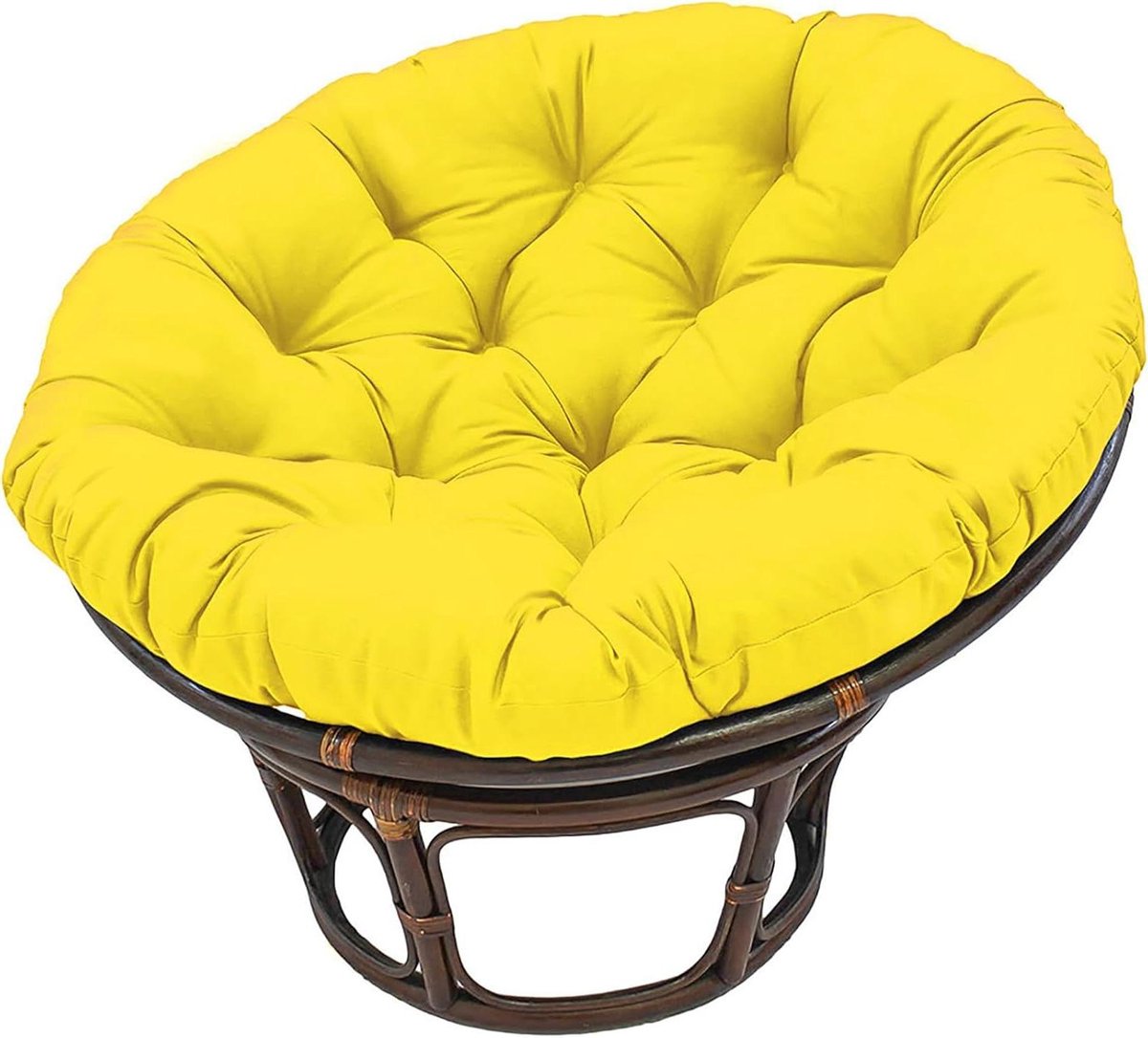 Rond Stoelkussen - Bankkussen - Buiten Ontspannen - Waterdicht Polyester - 120x120 cm - Geel