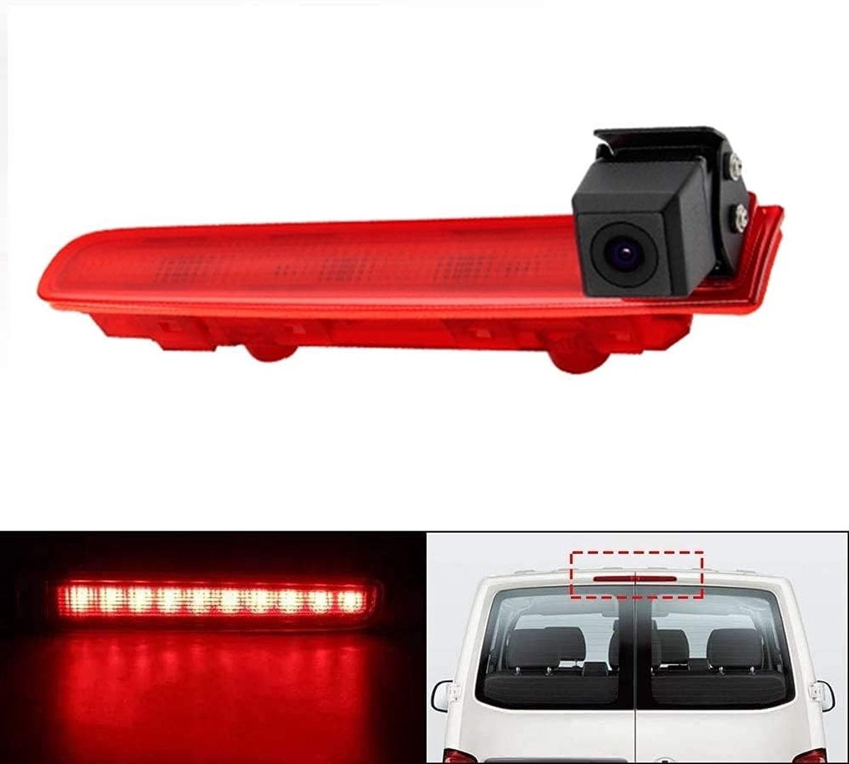 SnelShoppen - Achteruitrijcamera - Brake Light Camera Vervanging voor VW Transporter T5 T6 Caravelle Multivan 2010+ (Dubbele Deur) - Eenvoudige Instal