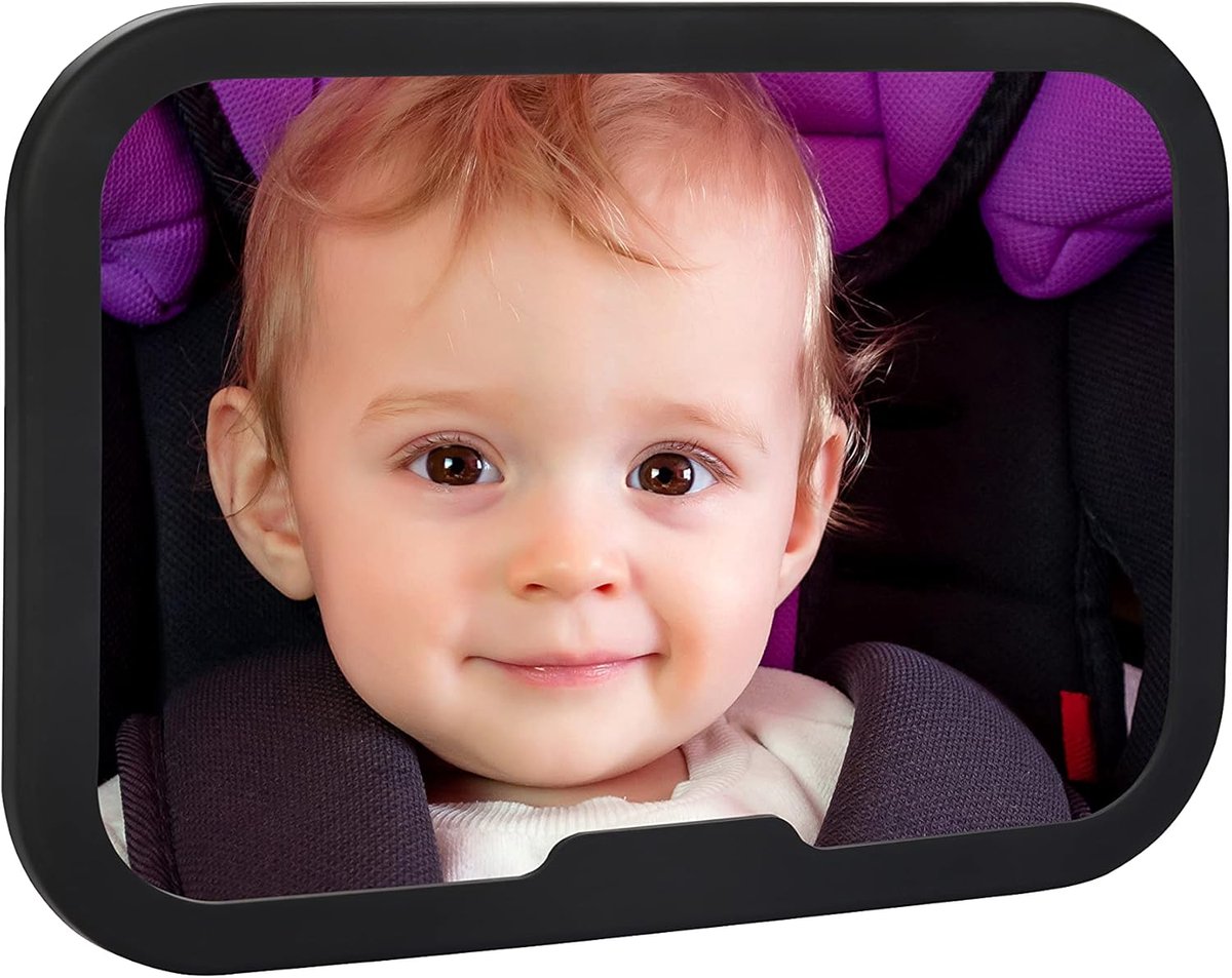 SnelShoppen - 360° Baby Autospiegel, 100% Onbreekbare Achterbank Spiegel, Baby Veiligheid Accessoires, Verstelbaar, Geschikt voor Alle Hoofdsteunen