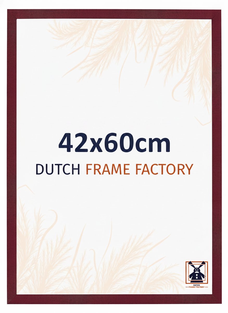 Fotolijst 42x60 cm - MDF - Wijnrood Geveegd - Benno