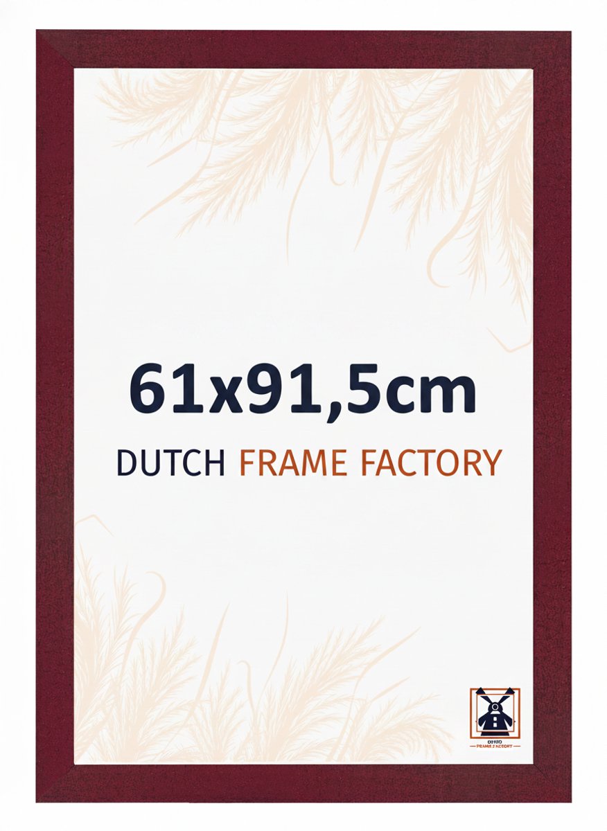 Fotolijst 61x91,5 cm - MDF - Wijnrood Geveegd - Benno