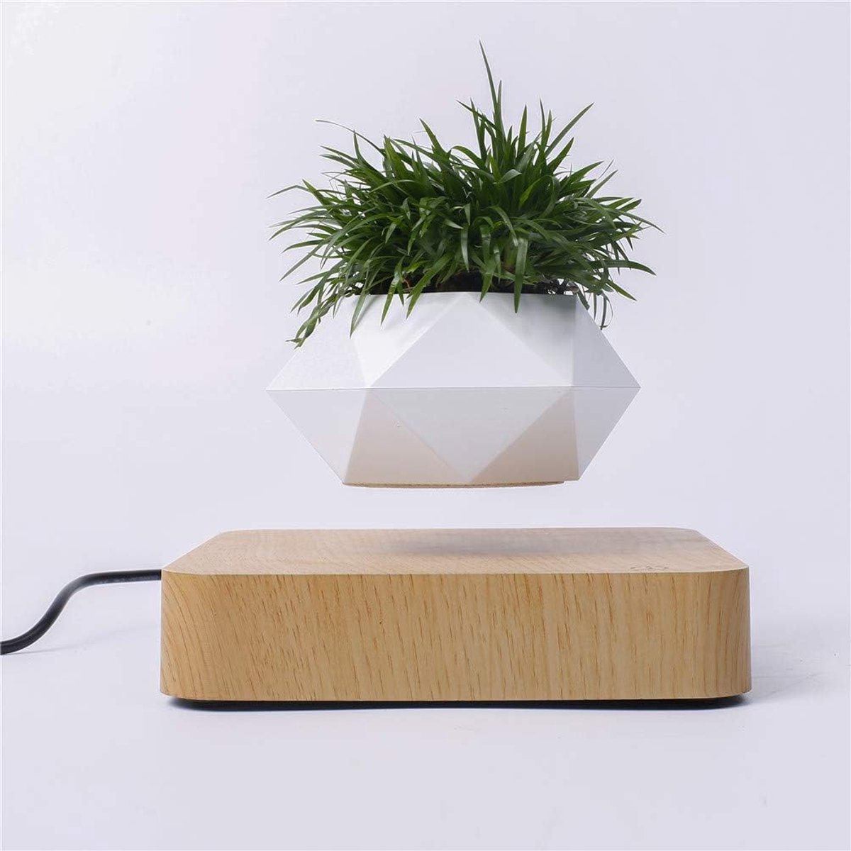 SnelShoppen - Magnetic Levitation Plant Pot - Zwevende Bonsai Pot met 360° Rotatie - Luchtplant Pot voor Desk Decoration - Modern Design voor Thuis en