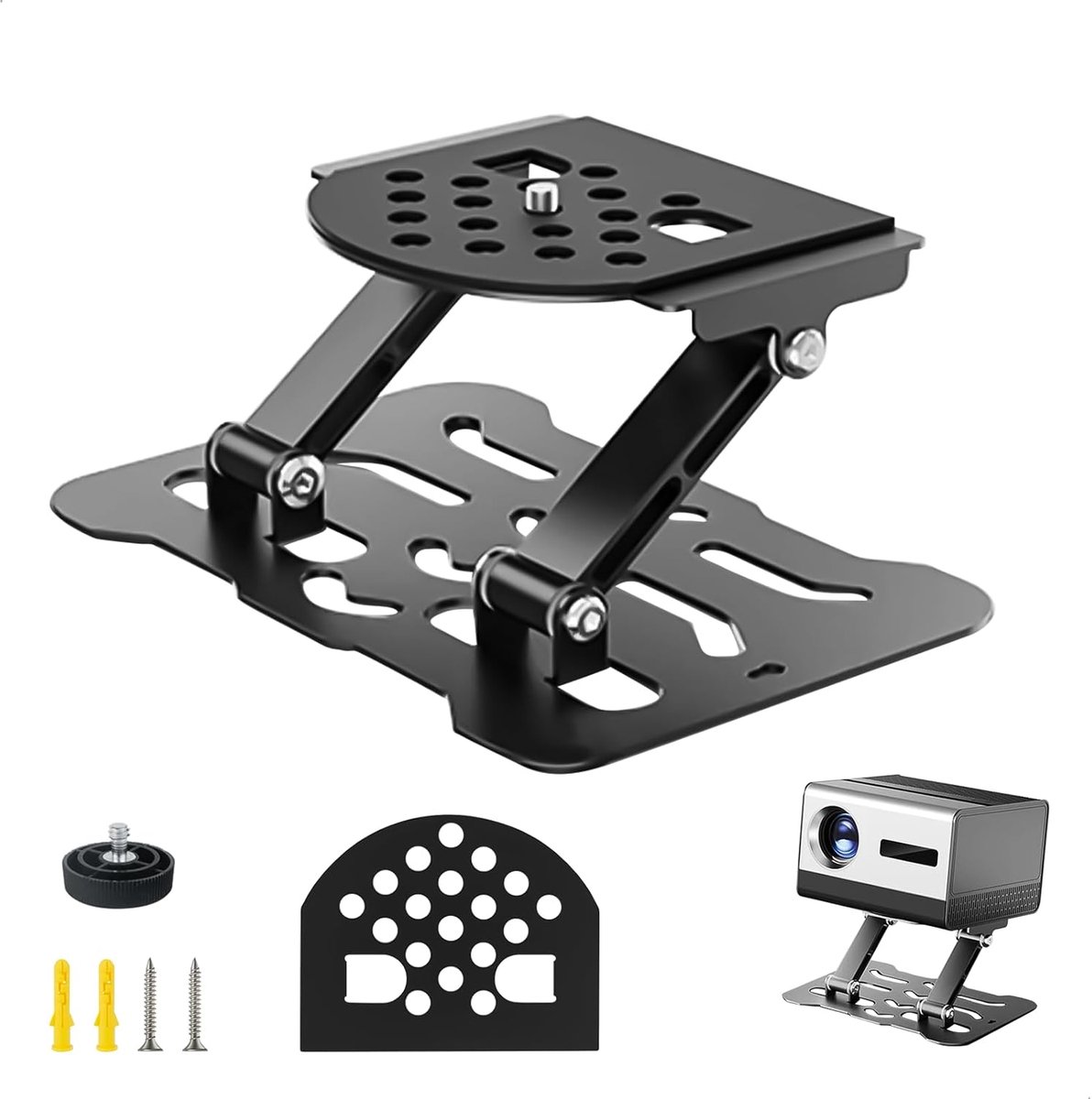 SnelShoppen - Projector Stand - Universele Plafondbeugel Projector - Verstelbare Wandbeugel - 180° Draaibaar - Vouwbaar - Tot 10 kg Laadcapaciteit voo