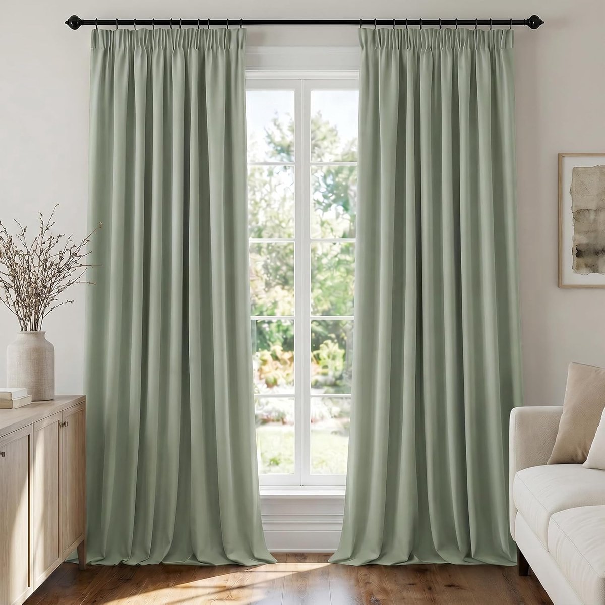 SnelShoppen - Zwarte Outdoorkleding met Multifunctionele Plooitape - 3 Hangmethoden, Thermisch Zacht Stof voor Slaapkamer en Woonkamer, 2 Panelen 140x