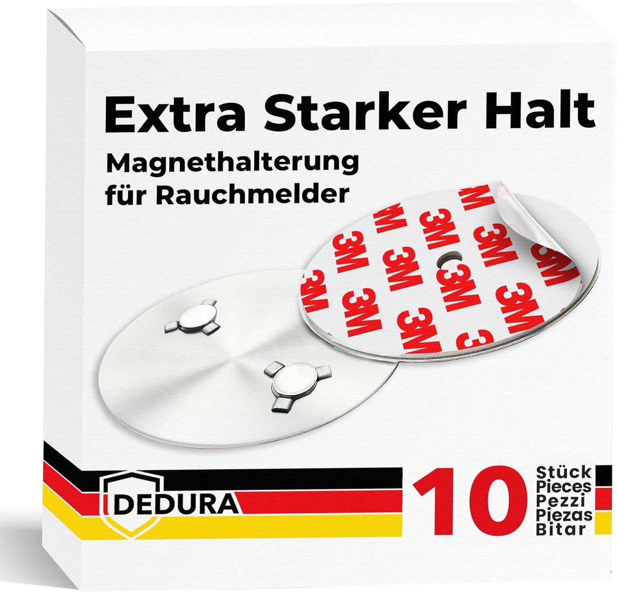 SnelShoppen - Smoke Detector Magnetische Houder Set van 10 - Extra Sterke Zelfklevende Pads - Geen Boren of Schroeven - Geschikt voor Alle Standaard R